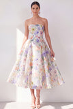 Robe Midi en chiffon blanche blanche violette en ligne A