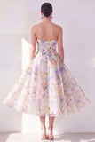 Robe Midi en chiffon blanche blanche violette en ligne A