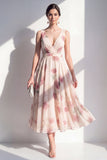 Robe midi fleur en vrac en mousseline A-Line