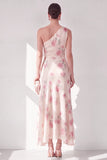 Robe Maxi Fleurie A-Line en mousseline abricot abricot avec volants