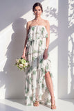 Robe de demoiselle d’honneur verte à étages à étages verte à étages