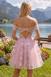 Robe de rentrée rose, corset rose transparente en ligne A dénudée, robe florale de rentrée
