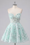 Robe de la rentrée à la maison en forme de corset fleuri menthe A-Line