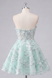 Robe de la rentrée à la maison en forme de corset fleuri menthe A-Line