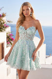 Robe de la rentrée à la maison en forme de corset fleuri menthe A-Line