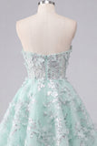 Robe de la rentrée à la maison en forme de corset fleuri menthe A-Line