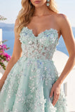 Robe de la rentrée à la maison en forme de corset fleuri menthe A-Line