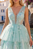 Robe de rentrée à la maison en tulle en V à col en V à col en V