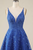 Robe de fin d’année à la maison à bretelles fines bleu royal bleu royal à bretelles fines