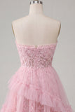 Robe de rentrée rose rose Sweetheart avec volants