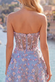 Robe de rentrée à la maison Green Sweetheart Corset transparente Ligne A avec appliques