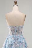 Robe de rentrée à la maison Green Sweetheart Corset transparente Ligne A avec appliques
