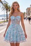 Robe de rentrée à la maison Green Sweetheart Corset transparente Ligne A avec appliques