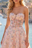 Robe de rentrée à la maison Green Sweetheart Corset transparente Ligne A avec appliques