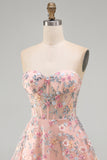 Robe de rentrée à la maison Green Sweetheart Corset transparente Ligne A avec appliques