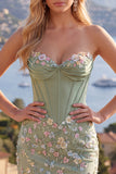 Robe de rentrée à la maison Bodycon Corset Rose Bodycon avec des appliques