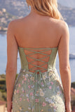 Robe de rentrée à la maison Bodycon Corset Rose Bodycon avec des appliques