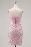 Robe de rentrée à la maison Bodycon Corset Rose Bodycon avec des appliques