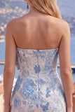 Robe de rentrée à la maison Blue Jacquard Bodyheart Bodycon Bodycon avec nœud