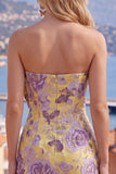 Robe de rentrée à la maison Blue Jacquard Bodyheart Bodycon Bodycon avec nœud