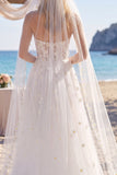 Corset blanc fleuri Une robe de mariée Chérie Douce Queue A avec voiles