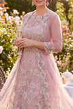 Robe midi midi perlée perlée en tulle en tulle