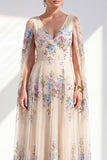 Robe de la mariée longue à manches longues à manches longues fleuri fleuries en A, ligne en A