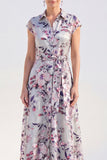 Robe blanche longue à fleurs en forme de maman de la mariée avec ceinture