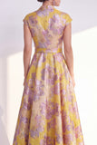 Robe longue de la mère de la mariée à longues manches en A-Line fleur en V et longueur marine