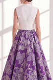 Robe longue longue de la mère de la mariée en ligne en V bleue avec nœud