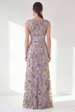 Robe longue marge de mariée à col bateau sirène marine avec fente