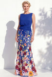 Robe longue marge de la mariée à col bateau sirène vert foncé 3D florale longue