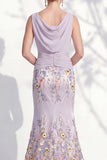Robe longue marge de la mariée à col bateau sirène vert foncé 3D florale longue