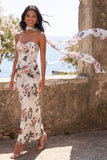 Robe à fleurs Maxi Ivoire Sweetheart Siren avec fente