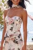 Robe à fleurs Maxi Ivoire Sweetheart Siren avec fente