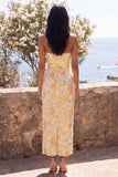Robe jaune Midi Bodycon Bodycon Froncée Jaune avec fente