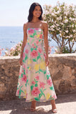 Robe Midi Aline sans bretelles fleur rose Daffodil