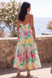 Robe Midi Aline sans bretelles fleur rose Daffodil
