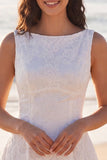 Mini robe en dentelle corset ivoire A Line