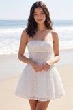 Mini robe Corset sans bretelles en Ivory A Line A