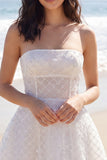 Mini robe Corset sans bretelles en Ivory A Line A