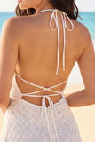 Robe mini perlée ivoire Hitter A Line
