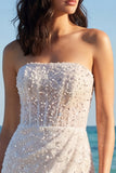 Mini robe corset bodycon sans bretelles à sequins scintillants