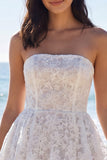 Corset floral A Line Bustier Petite robe blanche