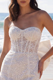Mini robe corset bodycon bodycon sans bretelles en ivoire avec nœud