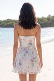 Robe blanche Petite Blanche Bustier Bustless à Coupe Florale