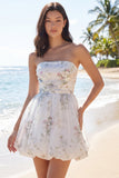Robe blanche Petite Petite Ligne Florale Bustier