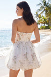 Robe blanche Petite Petite Ligne Florale Bustier