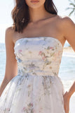 Robe blanche Petite Petite Ligne Florale Bustier