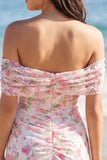 Petite robe blanche à fleurs dénudée A Line